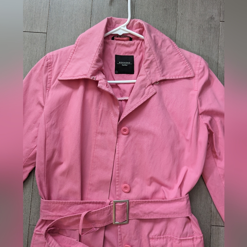 Weekend Max Mara pink trench coat jacket size 6 - Picture 3 of 14